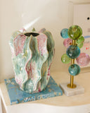 Escultura Decorativa Cristal Colorido - 36x18cm
