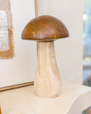 Escultura Cogumelo em Madeira Rustic Forest - 24cm