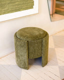 Puff Decorativo Redondo Verde Oliva - 34x24 cm
