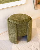 Puff Decorativo Redondo Verde Oliva - 34x24 cm