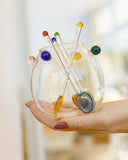 Conjunto de 4 Colheres de Funny Drink em Vidro Colorido
