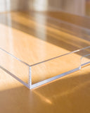 Bandeja Organizadora com Alças em Acrílico Transparente - 60x40x5 cm