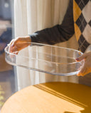 Bandeja Organizadora Oval em Acrílico Transparente - 40x20x5cm