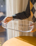 Bandeja Organizadora Oval em Acrílico Transparente - 40x20x5cm