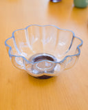 Centro de Mesa Flor em Vidro com Base Madeira – 22 cm