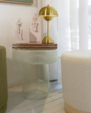 Mesa de Apoio Crystal Dome em Vidro - 43x39cm