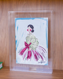 Quadro Aquarela Madame Laço em Acrílico
