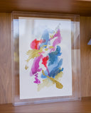 Quadro Acrílico com Aquarela Arte Abstrata Colorida VII – 30x40cm