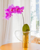 Vaso Balance Gold em Vidro e Metal - 30x23cm