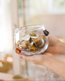 Vaso Decorativo em Vidro Confetti Preto e Âmbar P - 11x16cm