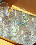 Conjunto de Xícaras e Pires 6Pçs Cristal Dot 120ml - Verde