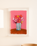 Quadro Ácrilico  em Aquarela Flores & Arte XIV - 17x21 cm