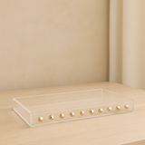 Bandeja Decorativa em Acrílico com Aplicações Douradas – 60 cm