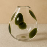 Vaso Decorativo de Vidro – Transparente com Verde