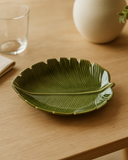Folha Decorativa De Cerâmica Banana Leaf Verde - 23x16x4,5