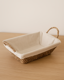 Cesta Retangular de Sisal com Forro em Tecido