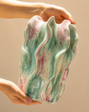 Vaso Decorativo em Cerâmica Coral Aqua - 32x22 cm