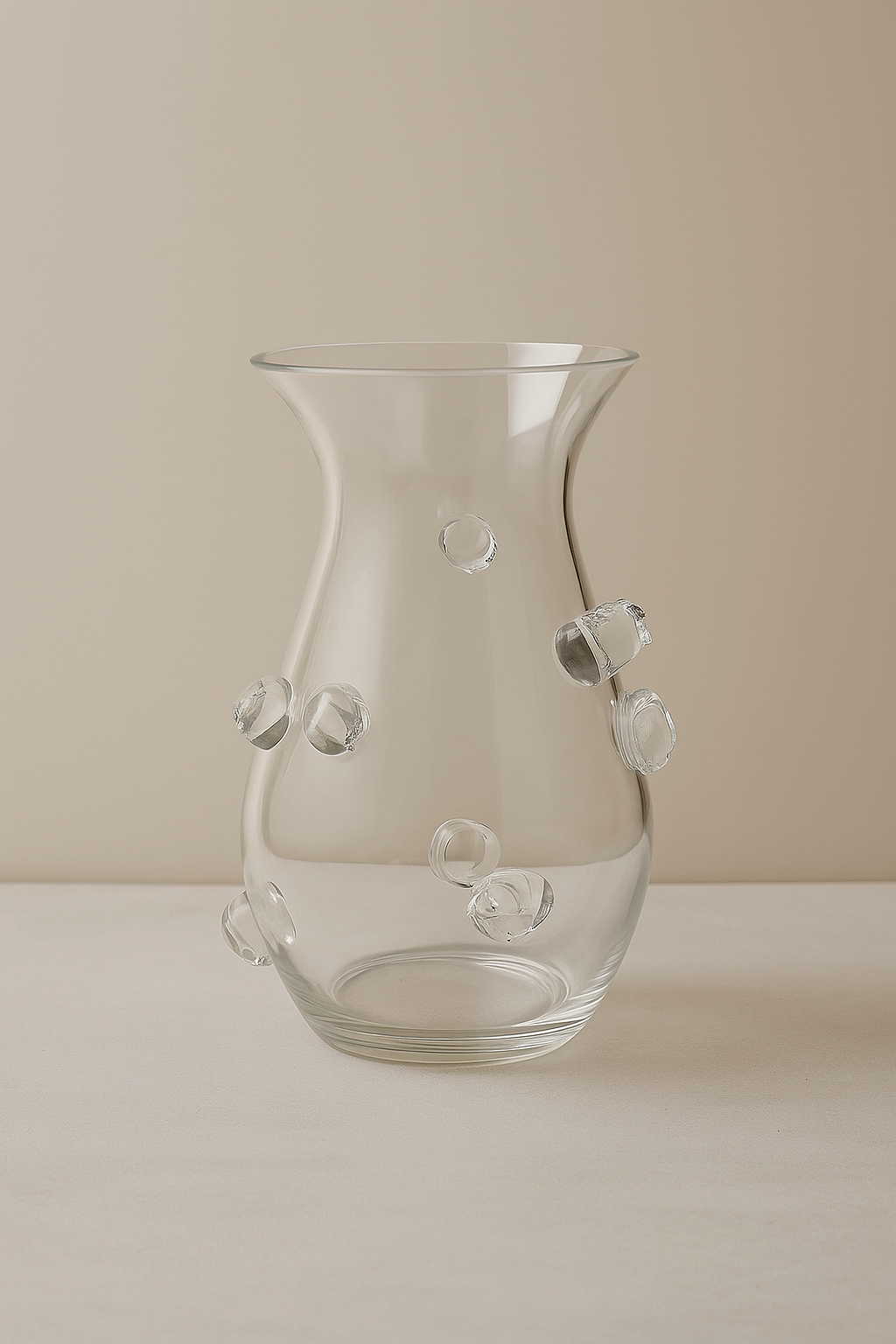 Vaso de Vidro Incolor com Aplicações – 26 cm