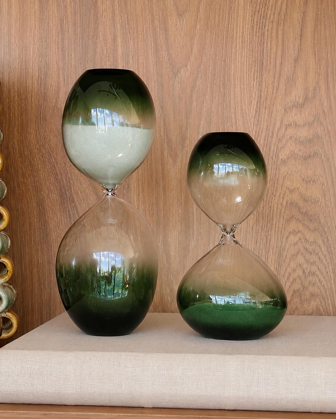 Ampulheta Decorativa em Vidro Degradê Verde 60 Minutos