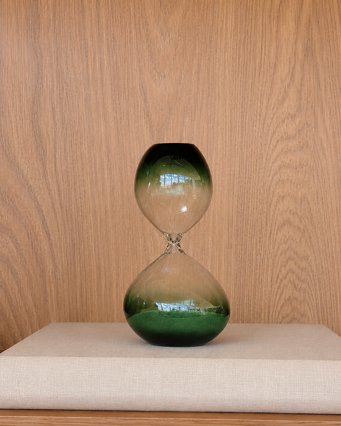 Ampulheta Decorativa em Vidro Degradê Verde 30 Minutos