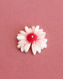 Vela Decorativa Margarida – Vermelha e Off White – 5 cm