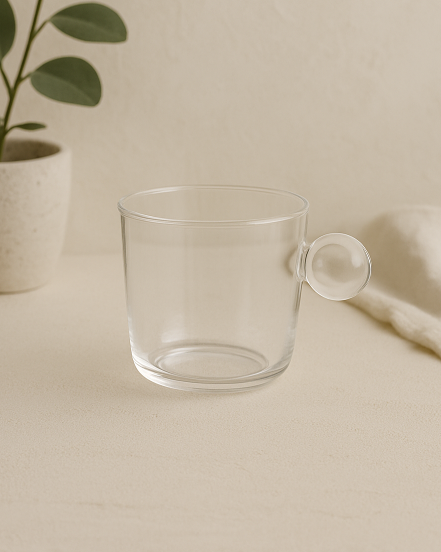 Xícara de Vidro Borossilicato com Alça Clear – 120 ml