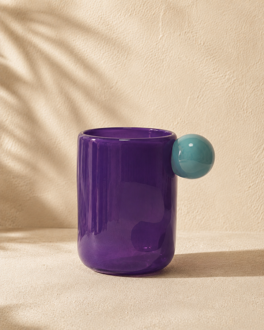 Copo de Vidro Drop Roxo com Detalhe Azul – 380 ml