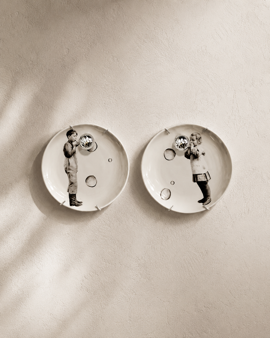 Conjunto 2 Pratinhos Decorativos Bola de Sabão – Branco e Preto – 10 cm