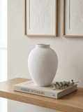 Vaso Core Off White em Metal Texturizado - 25cm