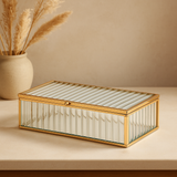 Mini Caixa Vintage Concept Canelado em Vidro com Metal