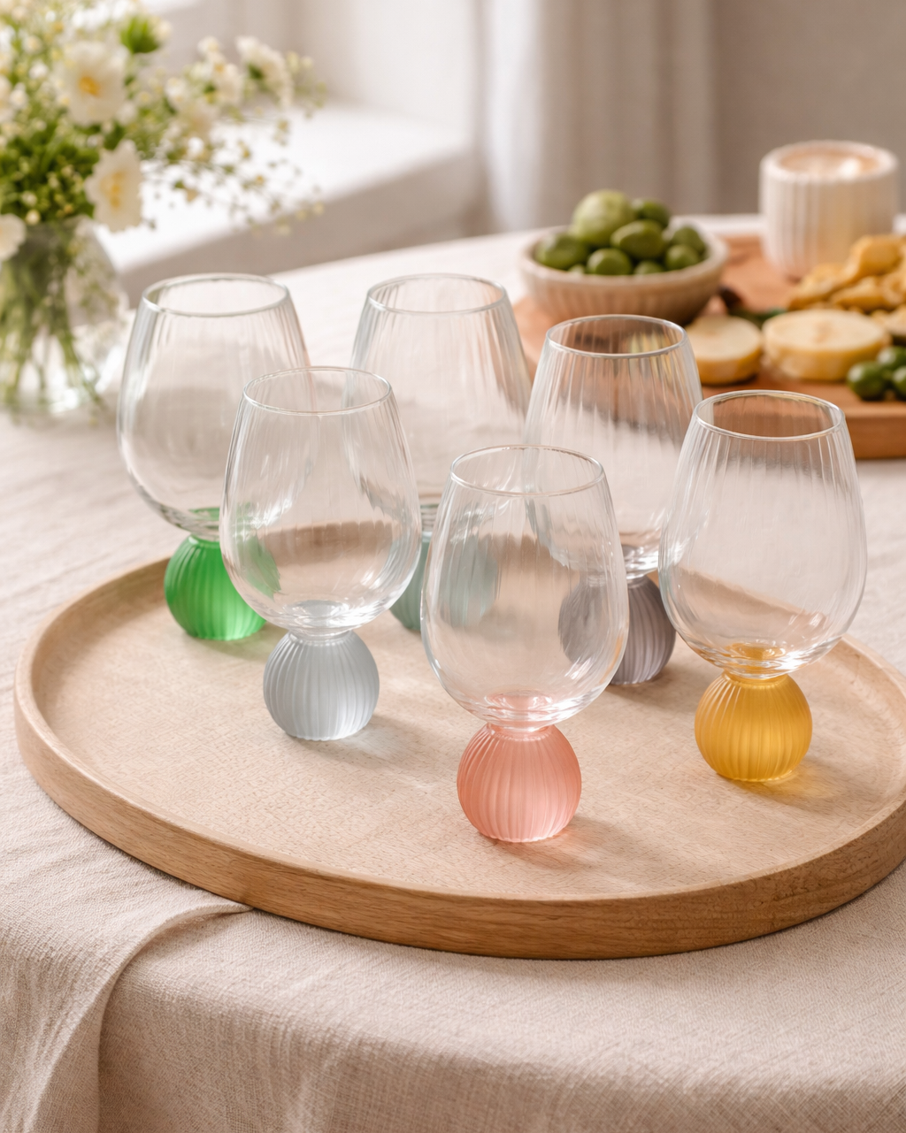 Conjunto de Copos em Vidro Color Mix c/ 6Pçs - 450ml