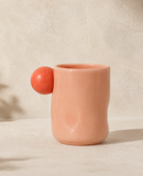Copo em Vidro Drop Fosco Salmão com Esfera Coral – 380 ml