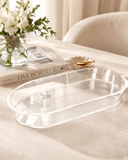 Bandeja Organizadora Oval em Acrílico Transparente - 40x20x5cm