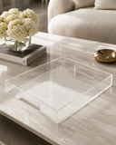Bandeja Organizadora com Alças em Acrílico Transparente - 60x40x5 cm
