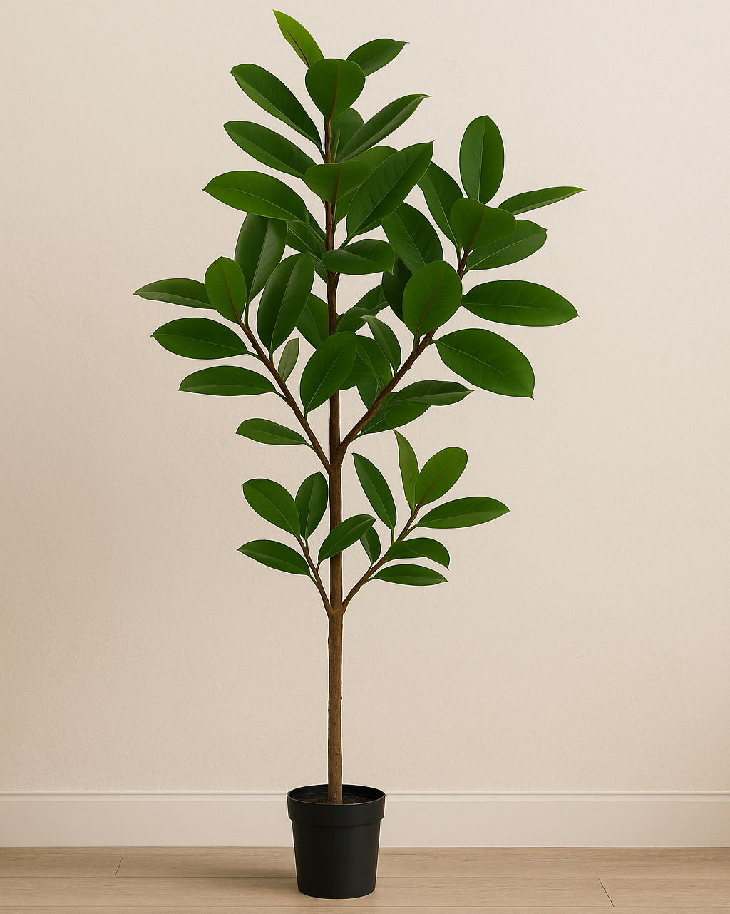 Árvore Ficus Elastica Real Toque com Pote – 1,3 m