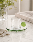 Conjunto de Xícaras e Pires 6Pçs Cristal Dot 120ml - Verde