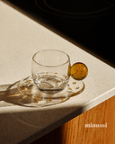 Conjunto de Xícaras e Pires 6Pçs Cristal Dot 120ml - Âmbar