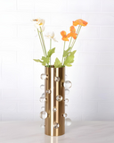 Vaso Cilíndrico em Metal Grande - Coleção Halo - 34x10cm