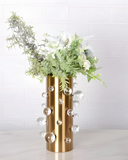 Vaso Cilíndrico em Metal Médio – Coleção Halo – 28x10cm