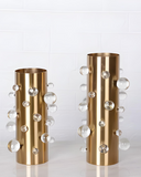 Vaso Cilíndrico em Metal Grande - Coleção Halo - 34x10cm