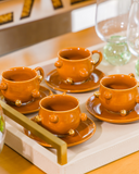 Xicara Café Bruxelas com Pires Ocre - Unidade