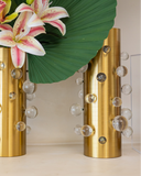 Vaso Cilíndrico em Metal Médio – Coleção Halo – 28x10cm