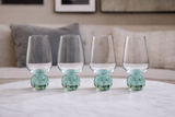 Conjunto 4 Taças Transparente Bubble Glass Verde - 540ml