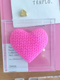 Quadro em Acrílico Coração de Tricot Pink  - 13 cm