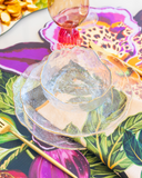 Prato de Cristal de Chumbo Martelado com Borda Dourada Taj
