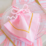 Porta Guardanapo Laço com Ondinhas Rosa Claro (Unidade)