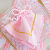 Porta Guardanapo Laço com Ondinhas Rosa Claro (unidade)