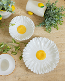 Bowl Decorativo de Margarida - Branco e Amarelo