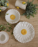 Bowl Decorativo de Margarida - Branco e Amarelo