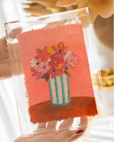 Quadro Ácrilico  em Aquarela Flores & Arte XIV - 17x21 cm